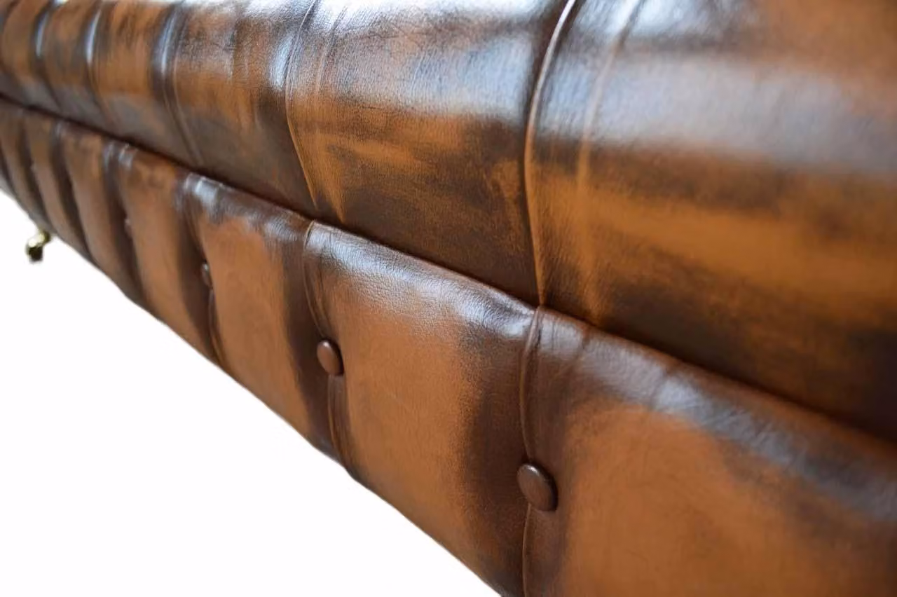 Sofa 4 Sitzer Chesterfield Design Luxus Sofa Polster Couch Braun