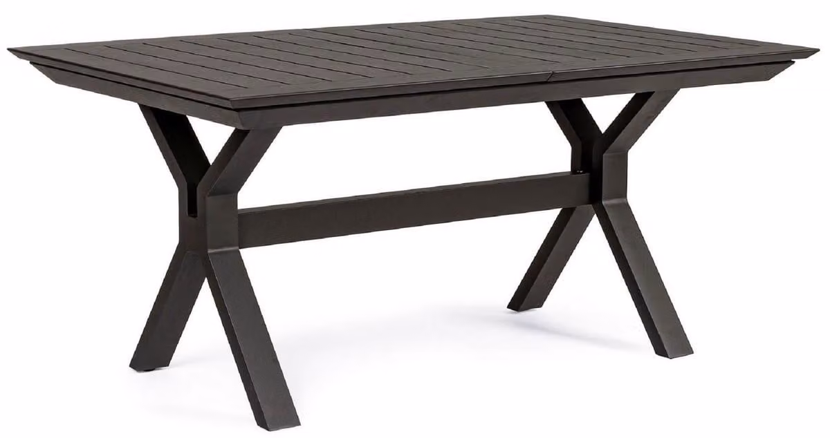 Casa Padrino tavolo da giardino antracite 180-240 x 100 x h. 76 cm - Tavolo da pranzo allungabile in alluminio verniciato a polvere - Tavolo da giardino e patio - Mobili da giardino e patio