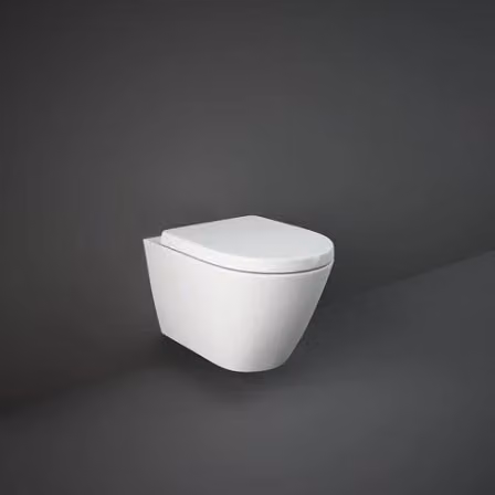 Vaso sospeso Rak Ceramics Resort Rimless in ceramica bianca L: 52 cm, P: 36 cm, H: 34 cm – 2