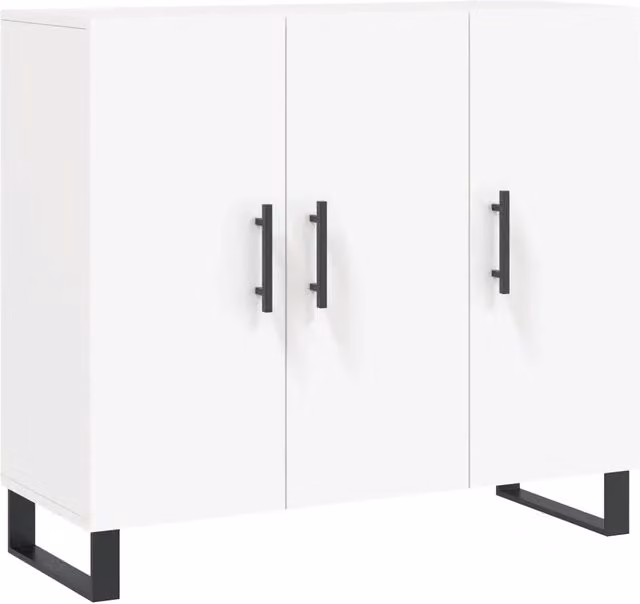 Credenza moderna bianca in legno e metallo per la tua sala da pranzo L 90 x P 34 x H 80 cm