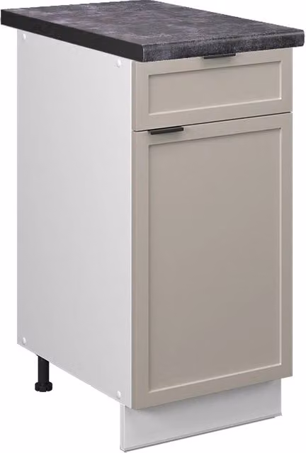 Mobiletto base per cucina Fame-Line GrigioBeige/Bianco 40 cm, PL Antracite Vicco