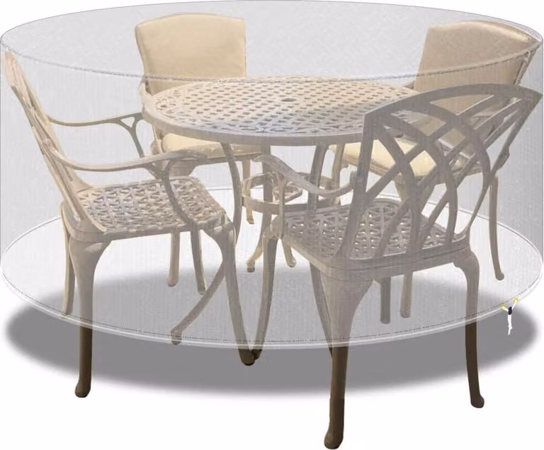 Copertura protettiva per mobili, rotonda, impermeabile, antivento e anti-UV, trasparente, dimensioni 190x80 cm
