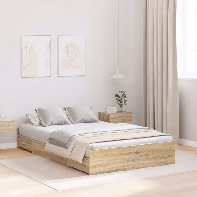 Struttura letto con contenitore Rovere Sonoma 120 x 190 cm 3335327