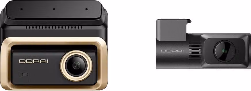 Dashcam, doppia telecamera 4K, GPS e monitoraggio del parcheggio, 2 canali, scheda SD da 128 GB