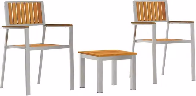 Set da Pranzo per Giardino 3 pz | Set Salotto da Giardino Legno di Acacia Massello