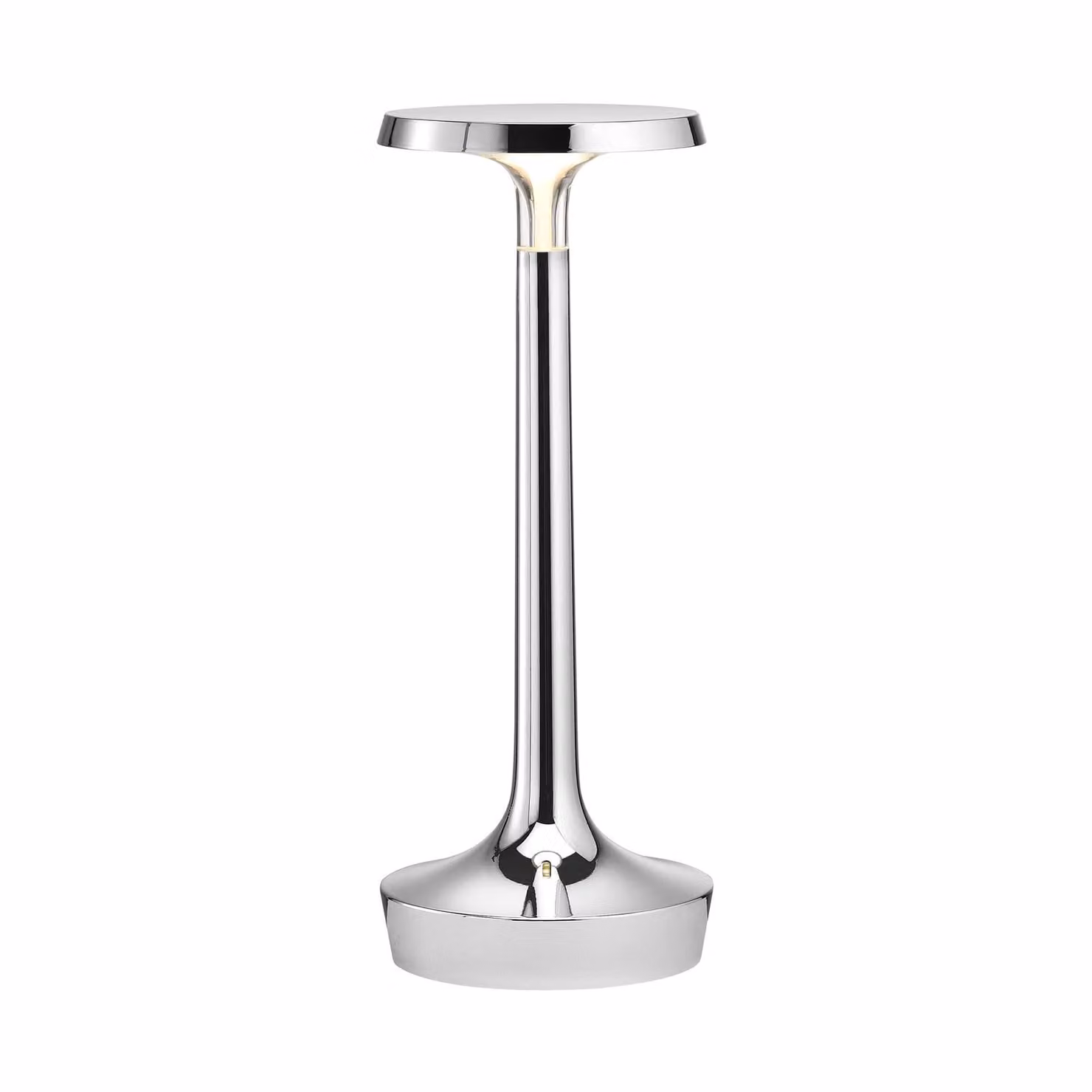 Flos Bon Jour Unplugged Lampada da tavolo LED dimmabile Cromo e Trasparente