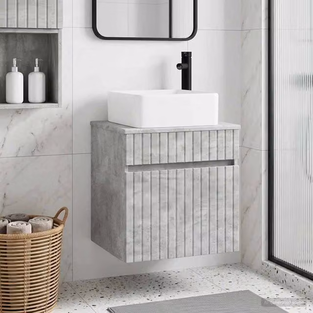Mobile lavabo da parete Grigio Cemento 49 x 41 x 63 cm 890565