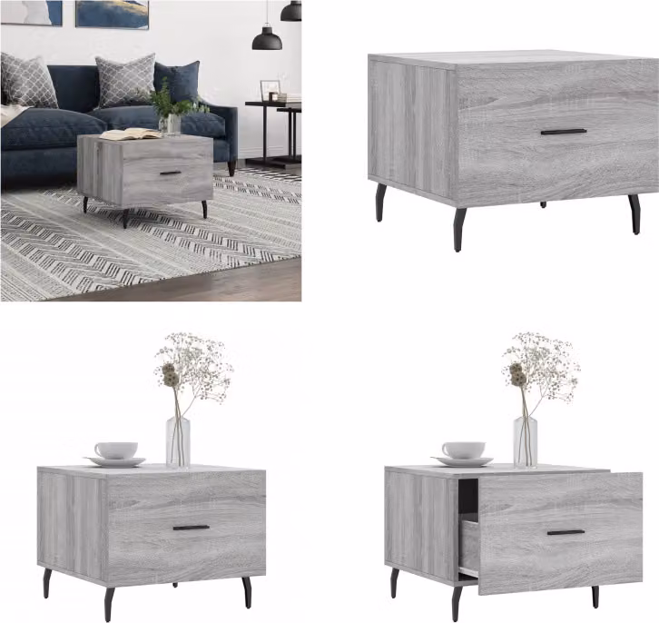 vidaXL Tavolino Grigio Sonoma 50x50x40 cm Materiale a base di legno - Tavolino - Tavolini - Tavolino - Tavoli occasionali