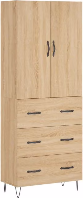 Credenza | Madia | Buffet da pranzo | Armadio da pranzo Rovere Sonoma 69,5x34x180 cm in Legno Multistrato