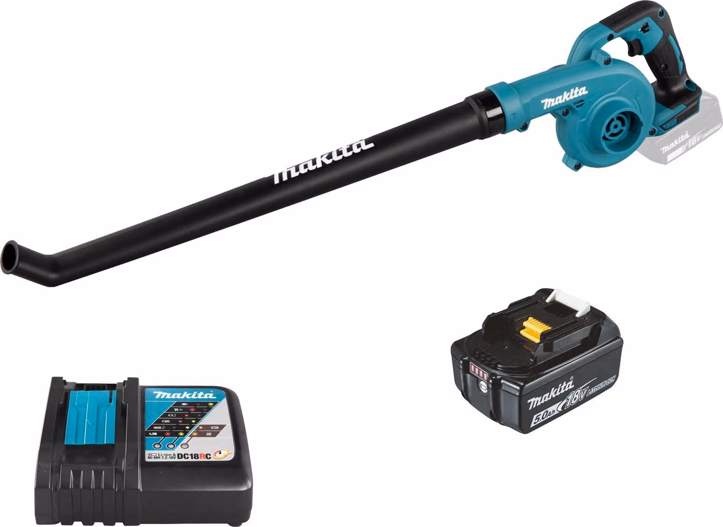 Makita DUB186RT Soffiatore a batteria 18 V / 1x batteria 5,0 Ah + caricabatterie