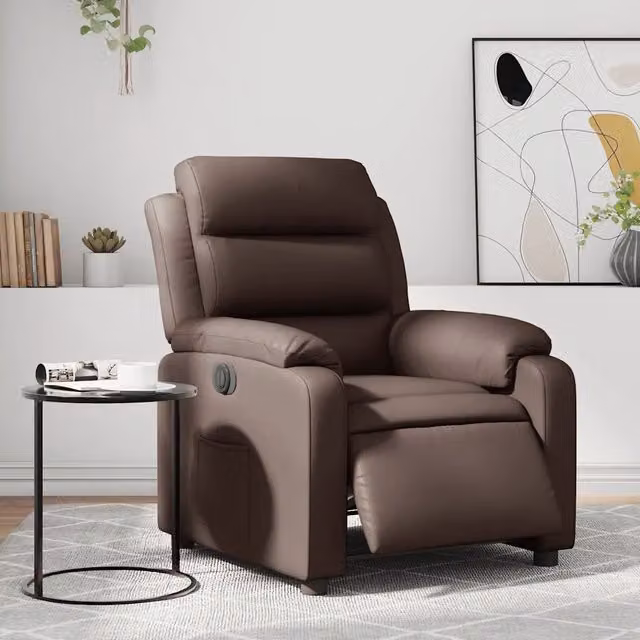 Divano Sedia-Poltrona Reclinabile Elettrica Marrone in Similpelle 845703