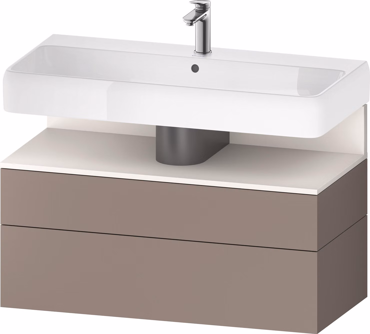 Duravit Collection One Meuble sous-lavabo, 1 tiroir et 1 coulissant, 990x470x590mm, en niche blanc supermatt, QA4395084430010, QA4395084430010