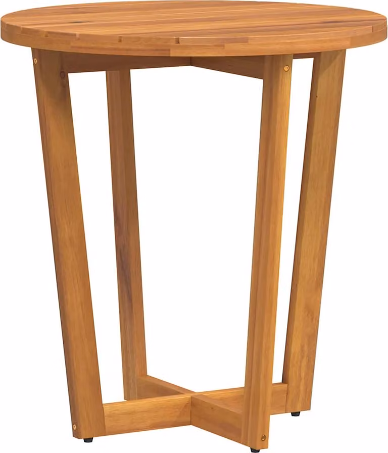 Tavolino da giardino rotondo Ø70x75 cm in Legno Massello di Acacia