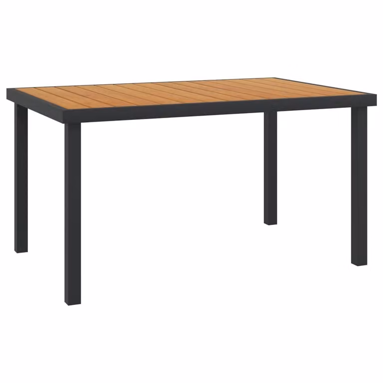 Maison Exclusive - Tavolo da giardino marrone, 140x90x74 cm, in alluminio e WPC