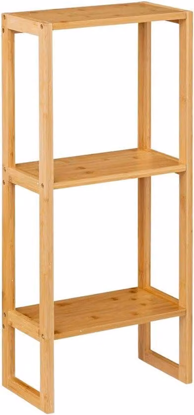 Sistema modulare di scaffalature in bambù a 2 livelli - 84 x 35 x 20 cm - Soluzione di stoccaggio multifunzionale