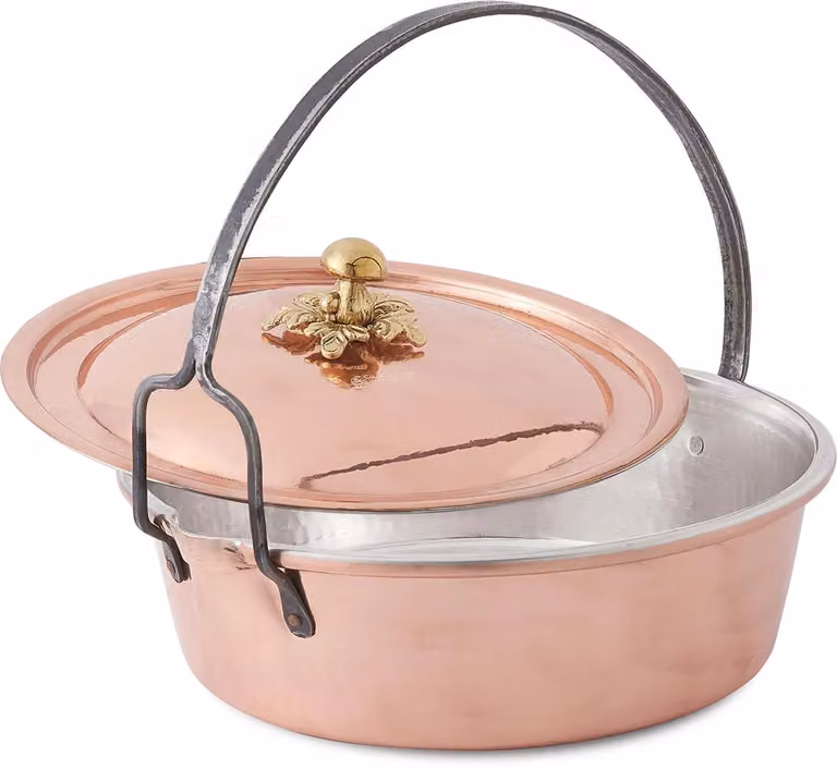 Casseruola tipica in rame con coperchio linea Michael's Range, diam. 28 cm