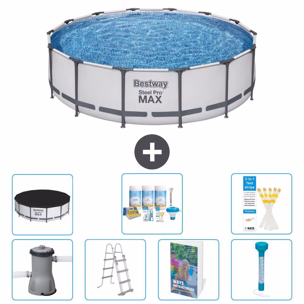 Piscina gonfiabile Bestway Steel Pro MAX, rotonda, 427x122 cm, composta da 6 parti, modello S574
