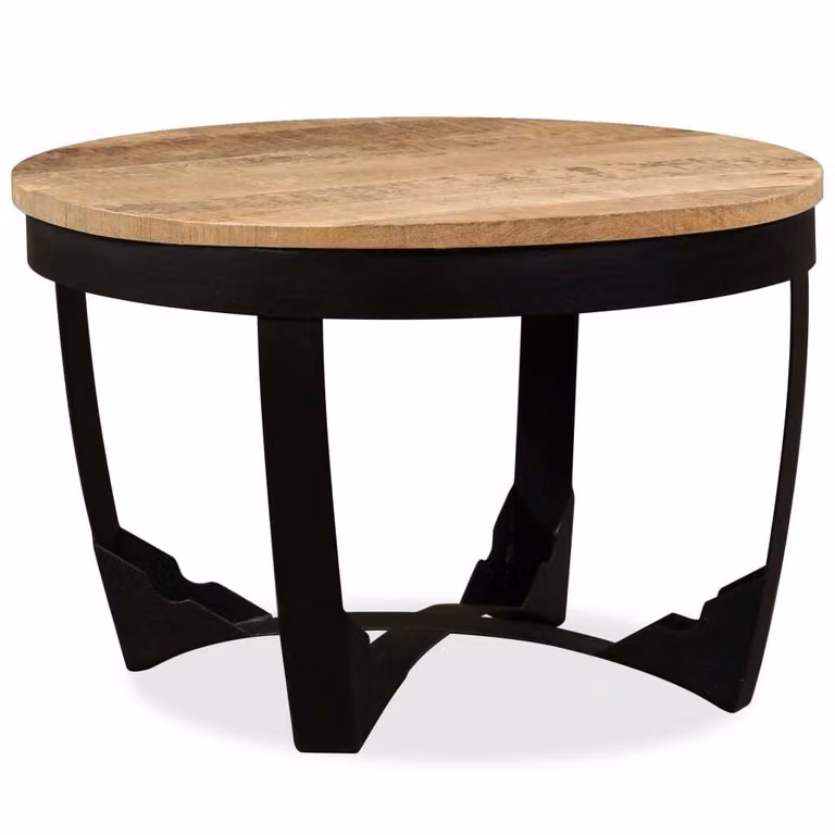 The Living Store Tavolino Rough in legno massiccio di mango 60x40 cm