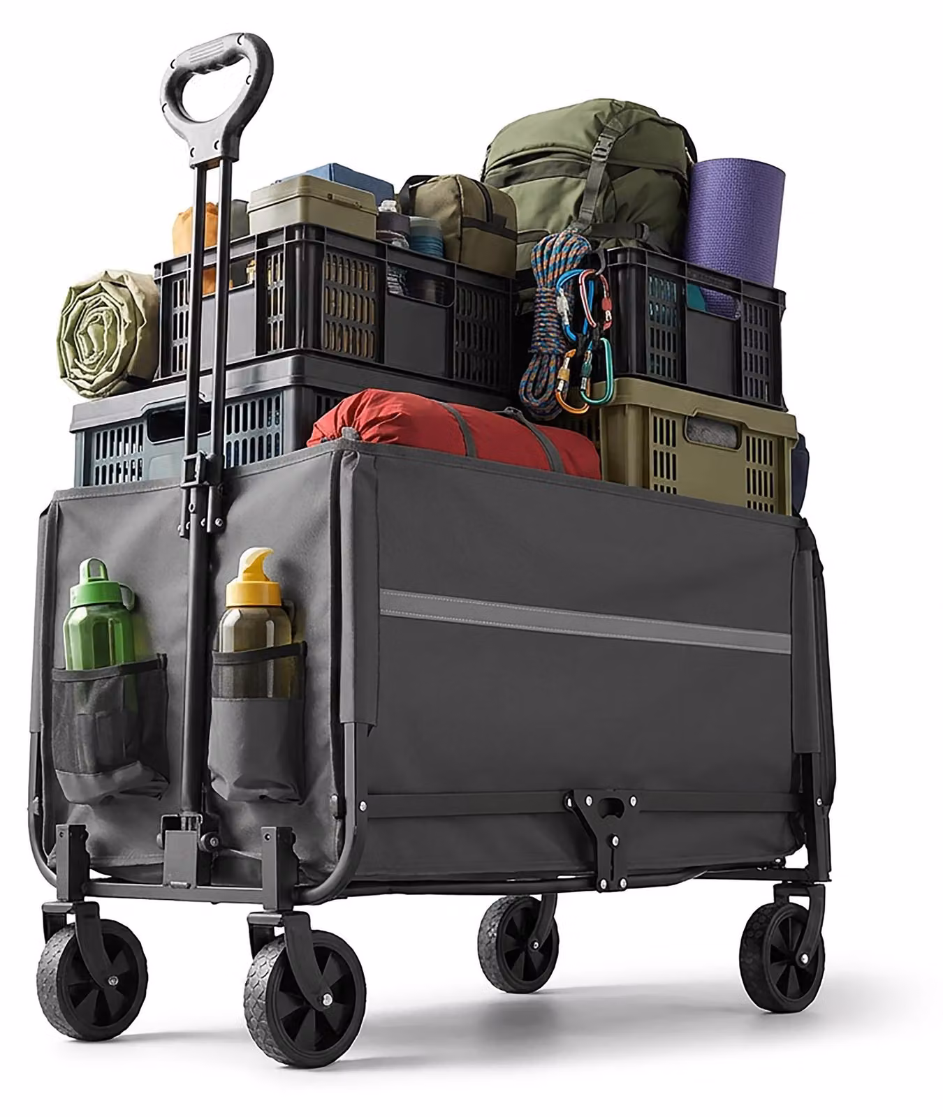 Carrello con maniglia telescopica e coperture impermeabili