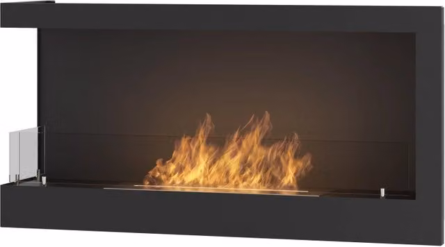Caminetto a Bioetanolo da Incasso Angolare Corner 900 Left SimpleFire Nero L: 90 cm, P: 45 cm, H: 18 cm