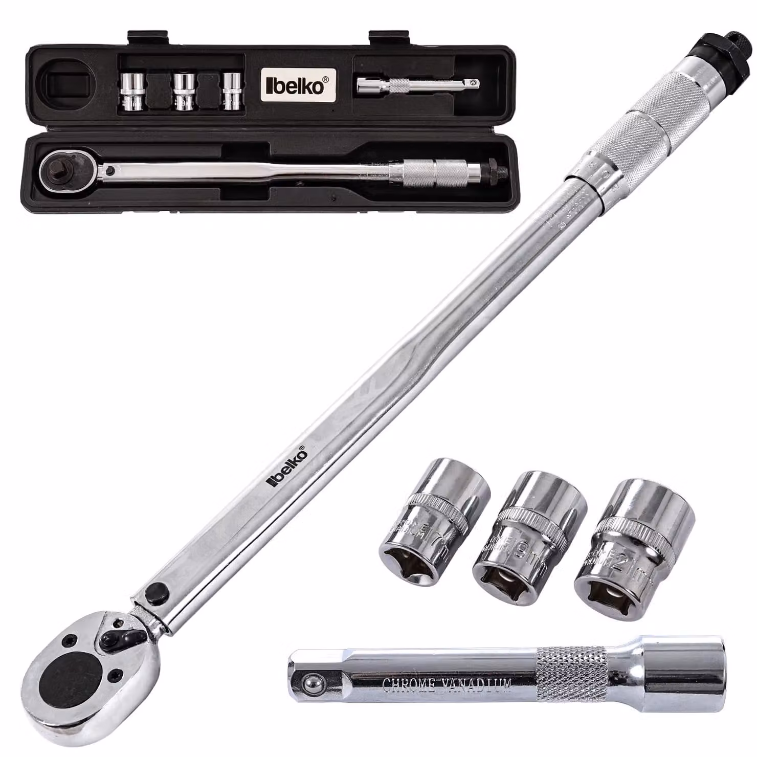 Chiave dinamometrica - Attacco 1/2 pollice - 28-210 Nm - Set da 6 pezzi - Tolleranza ± 4%