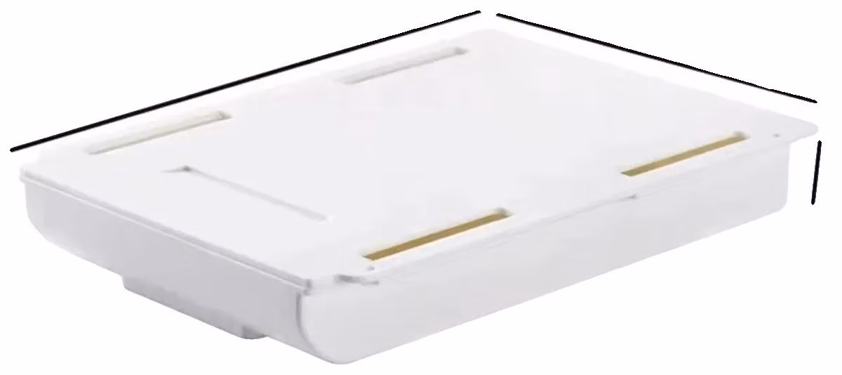 Contenitore portaoggetti da inserire sotto il cassetto, design salvaspazio, facile installazione, colore: bianco