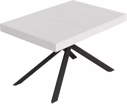 Tavolo Allungabile Niket GIORDANOSHOP Bianco Frassino con Gambe Antracite L/P/H: 120-224 x 90 x 74 cm