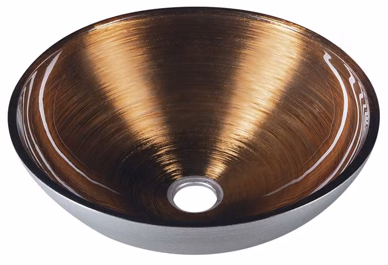 Sapho Murano - Lavabo Wengé, diametro 400 mm, senza sfioratore, rame/argento AL5318-66