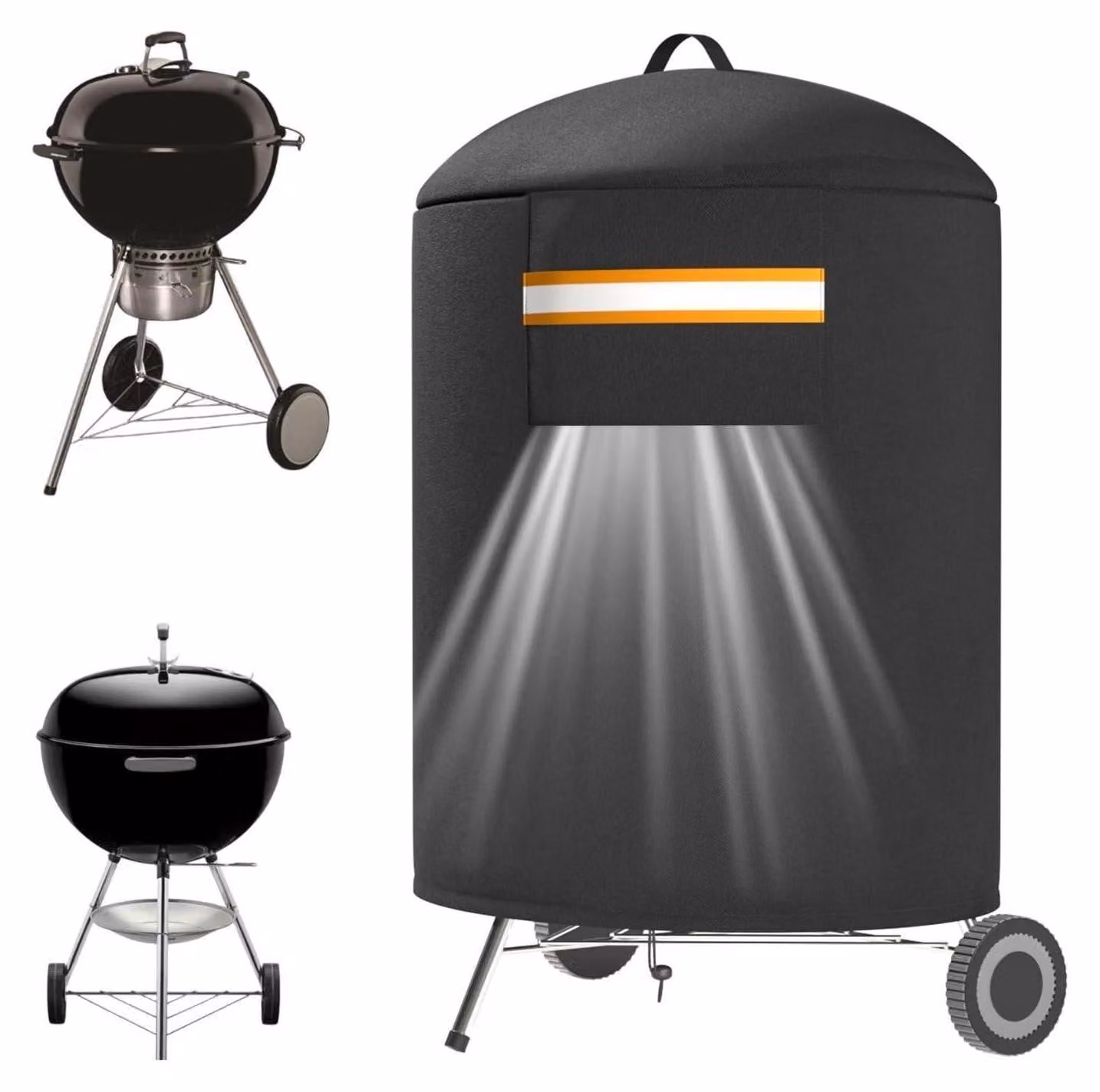 Copertura per barbecue a carbone, realizzata in tessuto Oxford 420D, impermeabile e resistente ai raggi UV, adatta per barbecue a carbone con serbatoio da 57 cm