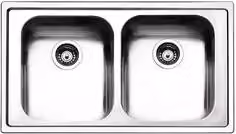 Lavello da incasso a 2 vasche Apell Linear LN862IBC in acciaio inox spazzolato colore argento L: 86 cm, P: 50 cm, H: 22,5 cm