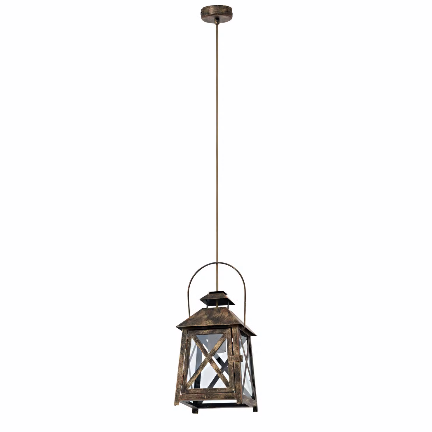 Lampada a sospensione vintage rosso-oro