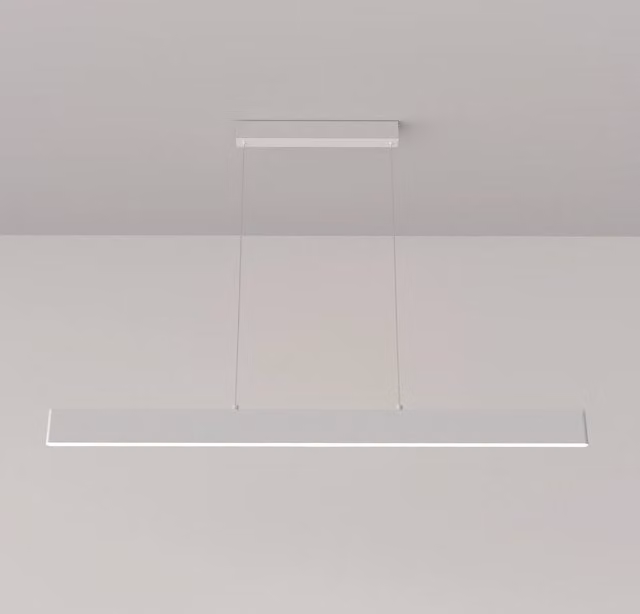 Lampadario A Sospensione Moderno Step Metallo Bianco Luce Led Integrato 30W