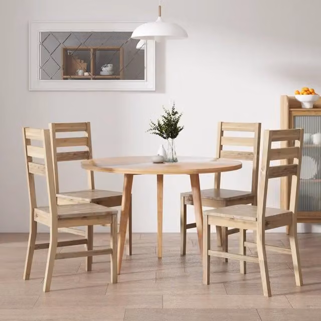 Set di 4 sedie da pranzo vidaXL in legno massello di acacia colore marrone naturale opaco
