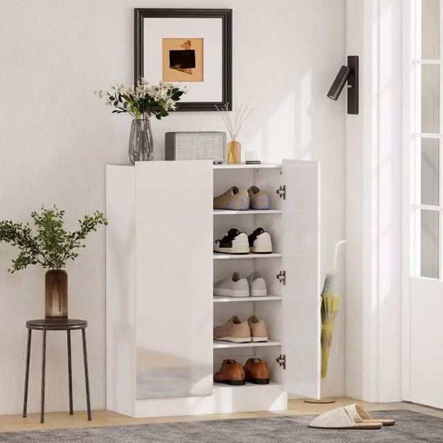 Scarpiera Mivray Bianca con Chiusura Soft Close e Ventilazione L: 72 cm, P: 34.5 cm, H: 103 cm