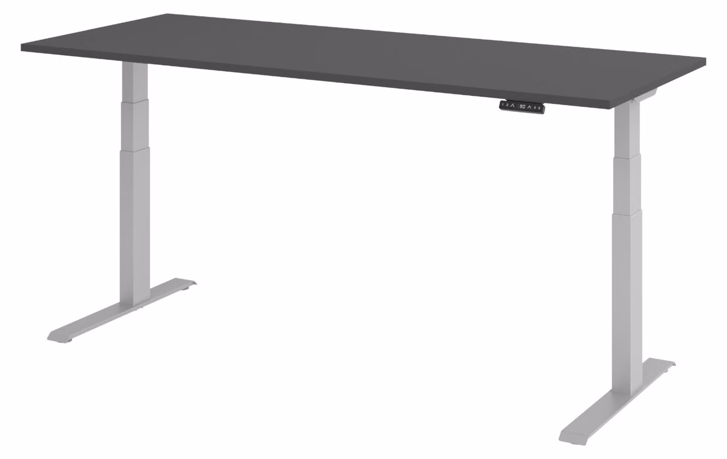 Scrivania elettrica bümö modello XDKB - Struttura: argento, finitura: grafite, dimensioni: 200 x 80 cm