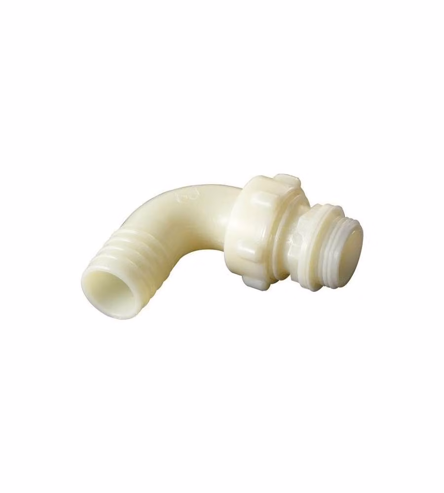 Raccordo tre pezzi curvo in plastica a 90°