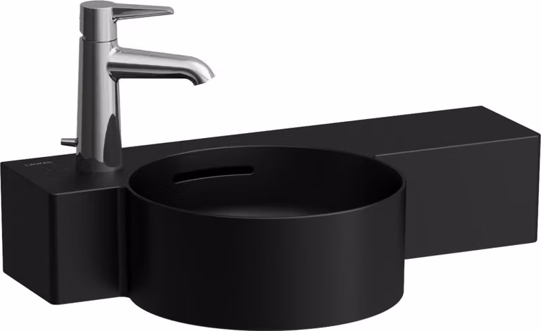 LAUFEN VAL Lave-mains, 1 trou pour robinetterie à gauche, tablette à droite, avec trop-plein, coupant, 550x315mm, H8152837168111, H8152837168111