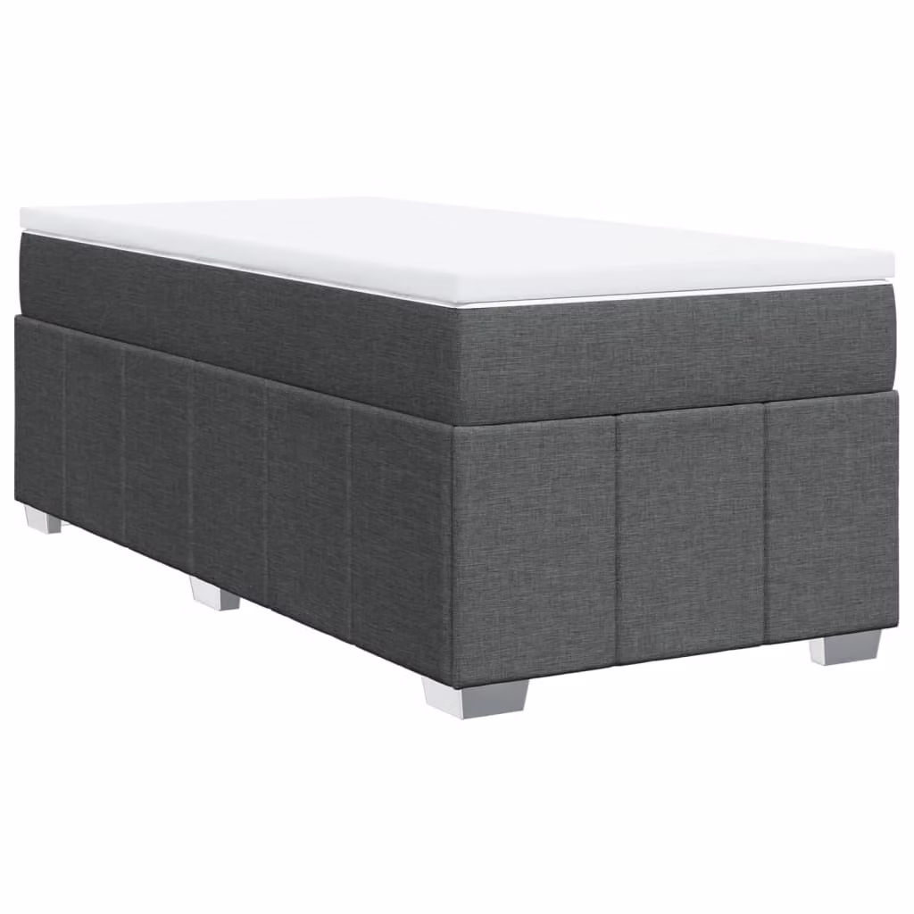 Giroletto a Molle con Materasso Grigio Scuro 80x200 cm Tessuto