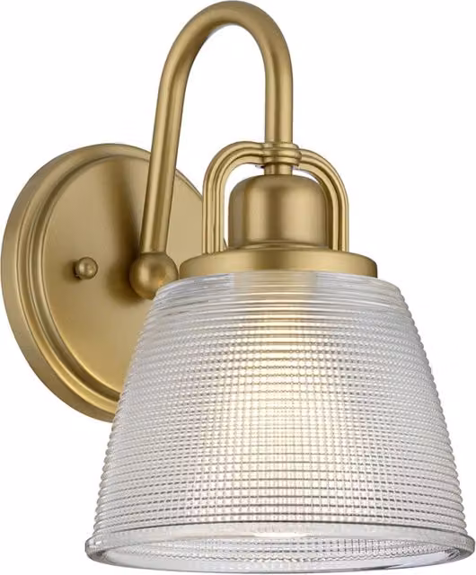 Applique da bagno Dublin Quoizel in ottone e vetro trasparente IP44 con lampadina G9 inclusa
