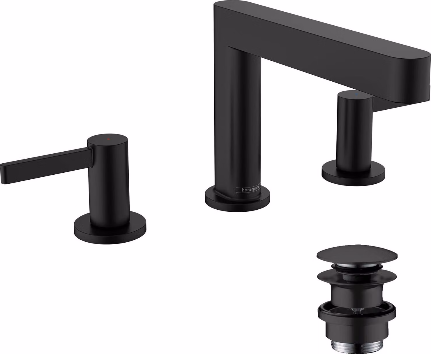 hansgrohe Finoris robinetterie de lavabo 3 trous 110 avec vidage Push-Open, portée 169mm, 76033670, 76033670