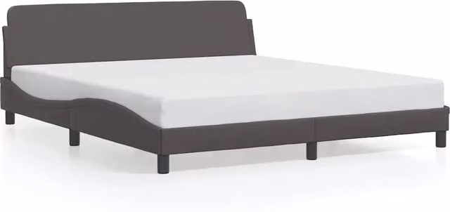 Letto matrimoniale | Letto per adulti | Giroletto Dover Grigio 180x200 cm in Similpelle