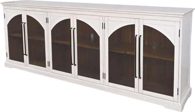 FURNLUX Credenza Avola Crema Bianco e Marrone 244cm / Colore principale: Beige / Dimensioni: 244 x 92 x 43 cm