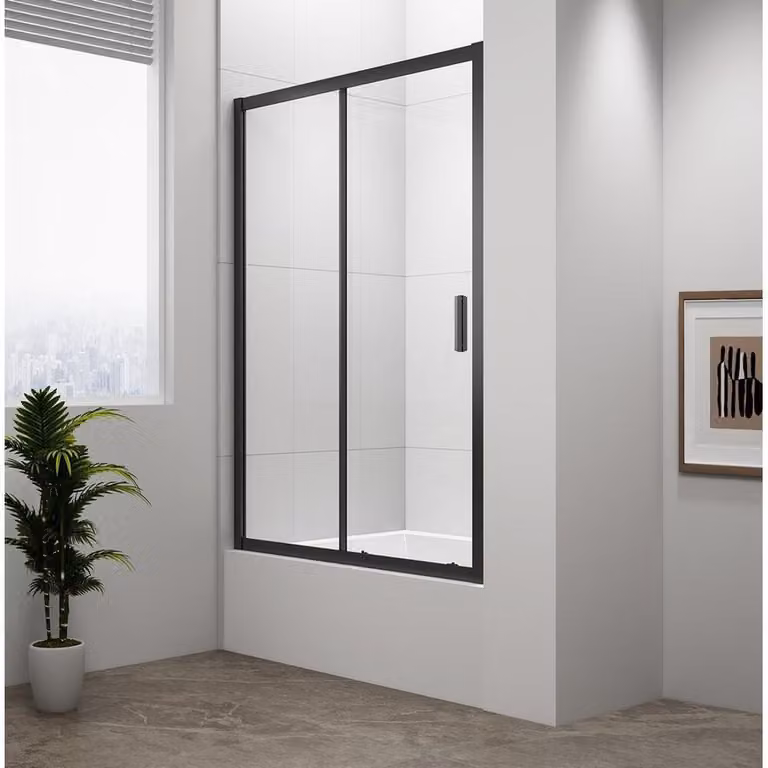NERO PROFONDO Porta doccia 1100x1650 mm, vetro trasparente