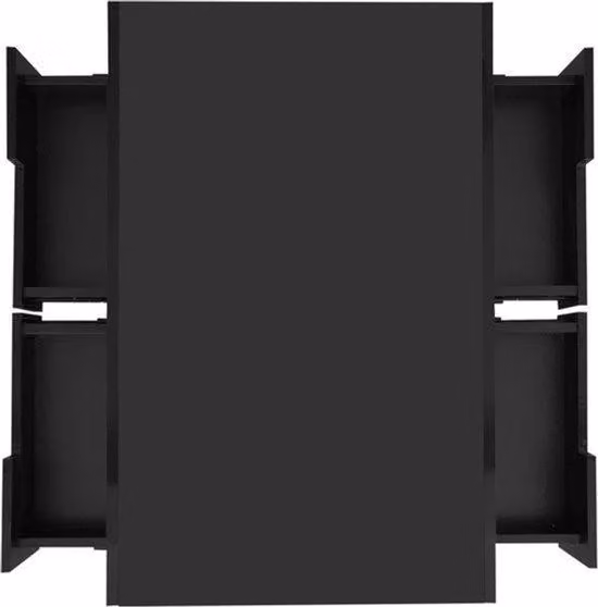 Tavolino da salotto bianco lucido - 80x50x36 cm - Con 4 cassetti e striscia LED