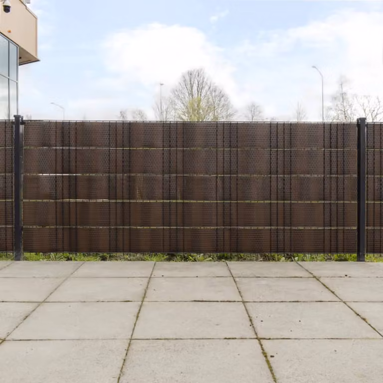 Set di 10 coperture per balcone vidaXL in polyrattan, marrone e nero, dimensioni: 255 x 19 cm