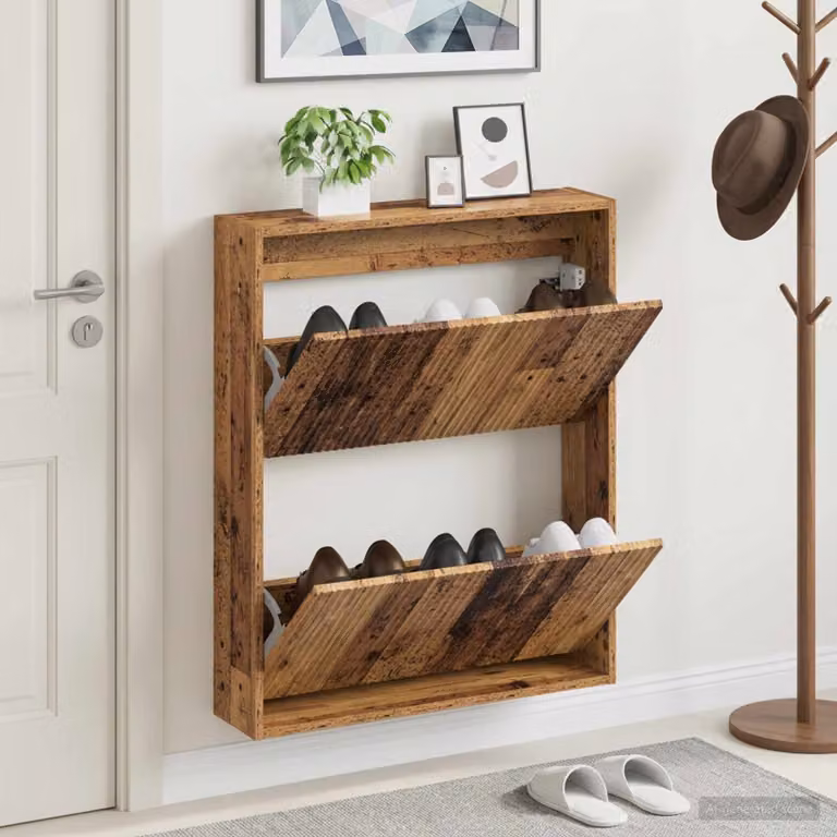 Mobiletto per scarpe da muro ARNHEM vidaXL, marrone, L: 71 cm, P: 17 cm, H: 86 cm