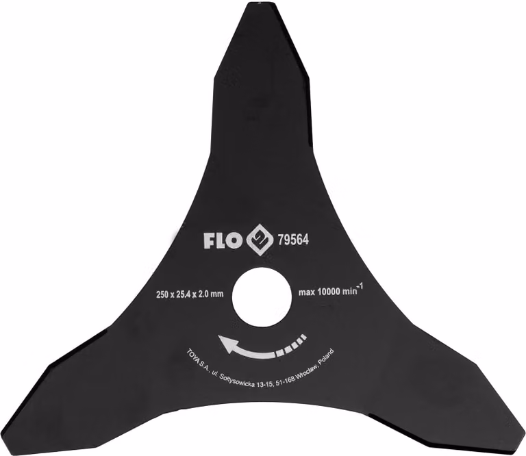 Disco da taglio a tre denti per decespugliatore, 2 mm, 250 mm, 25,4 mm