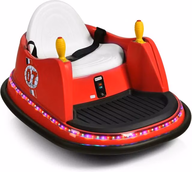 Macchina per autoscontri per bambini con luci colorate, Macchina elettrica autoscontri 6 V con musica Rosso-Macchinine giocattoli