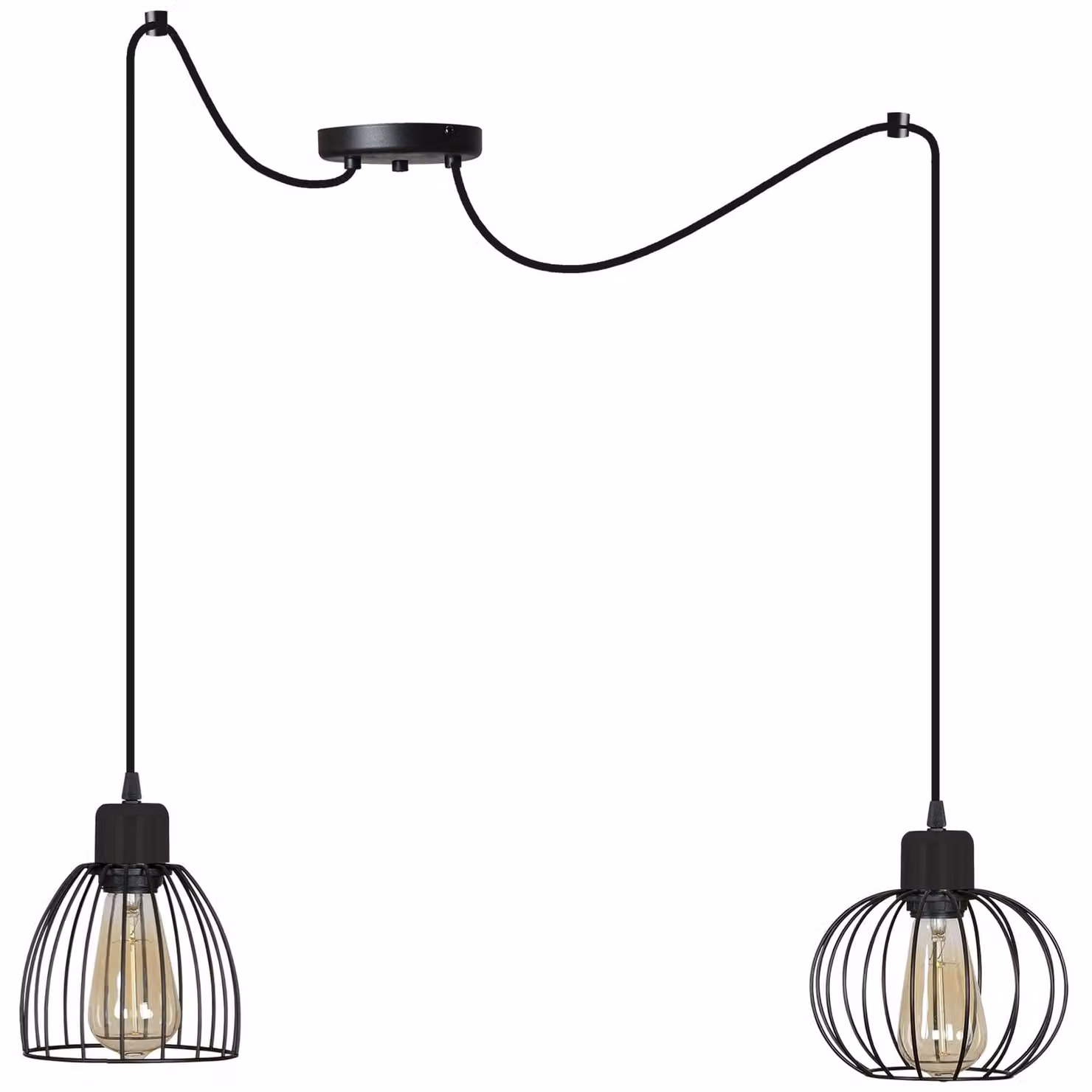 Lampada a sospensione Spider Loft Nero Bianco – Lampada a sospensione con diversi paralumi Lampada da soffitto di design
