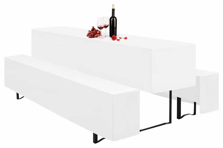 Omgoods - Set di 3 tovagliette per birra, 220 x 70 cm, colore bianco